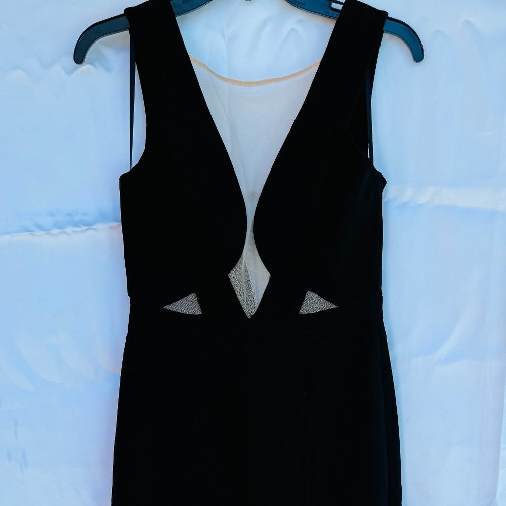 BCBGMaxazria Lulu Black Plunge Neck Formal Gown Sleeveless Maxi Dress,Size 2,NEW - Picture 3 of 16